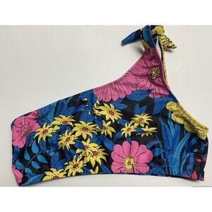 Unbranded One Shouldered Bikini Top  Womens Size XL Tropical Flowers Colorful